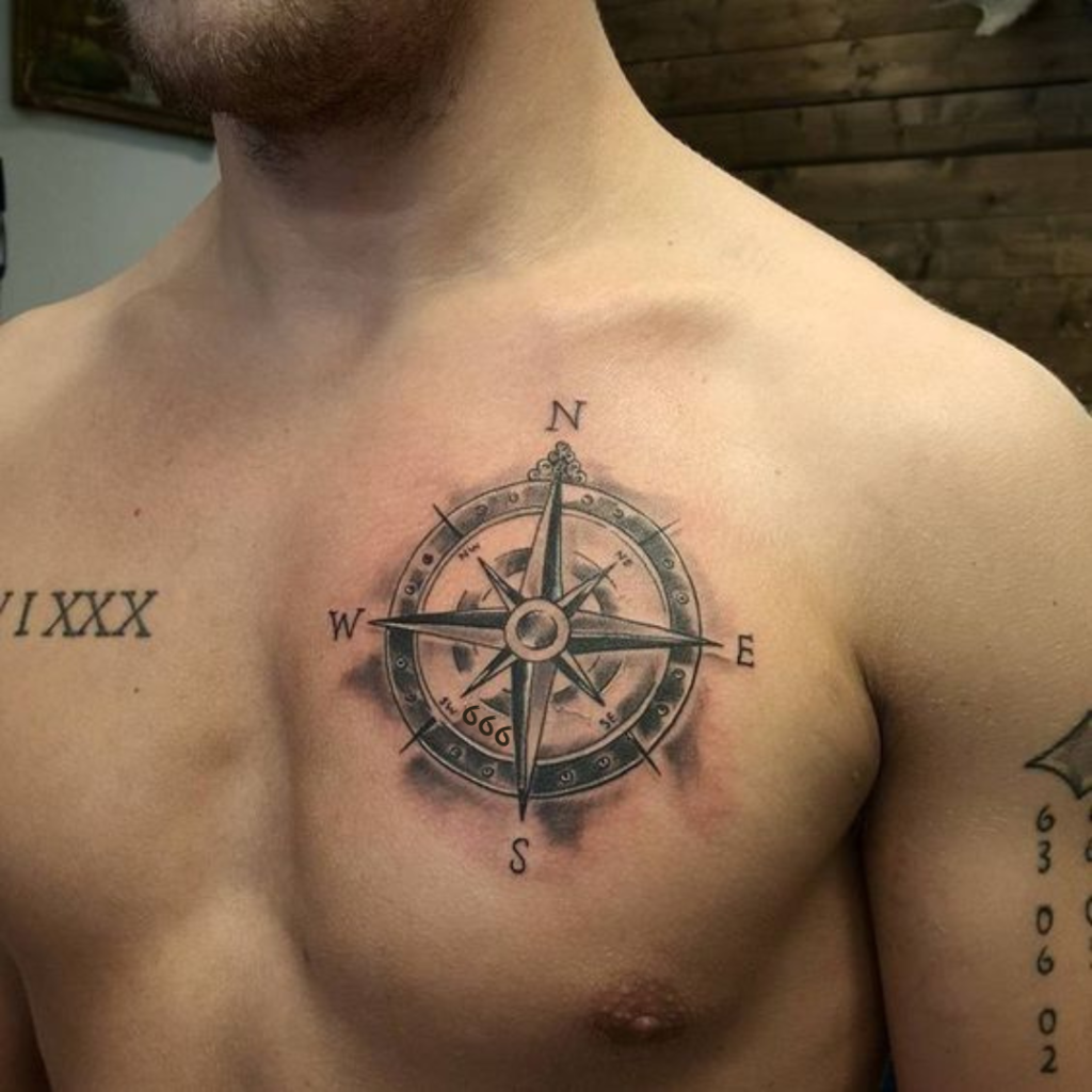 666 Tattoo meaning compass
