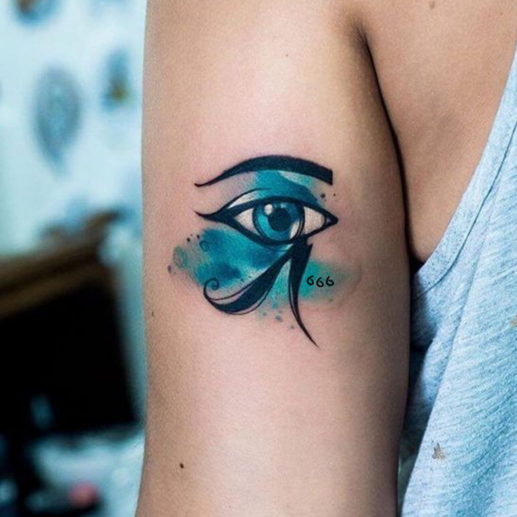 666 Tattoo meaning Eye of Horus watercolor
