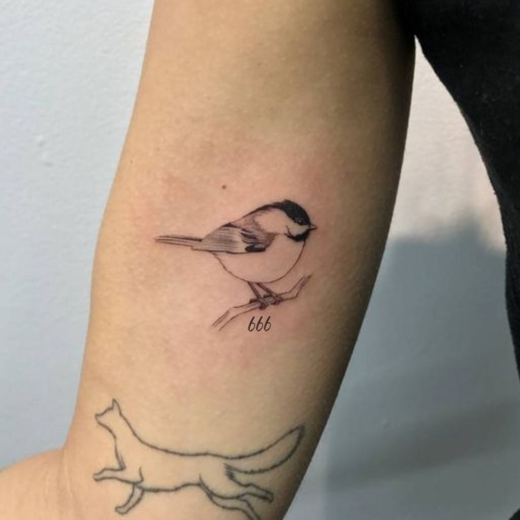 666 Tattoo meaning Cute Chickadee