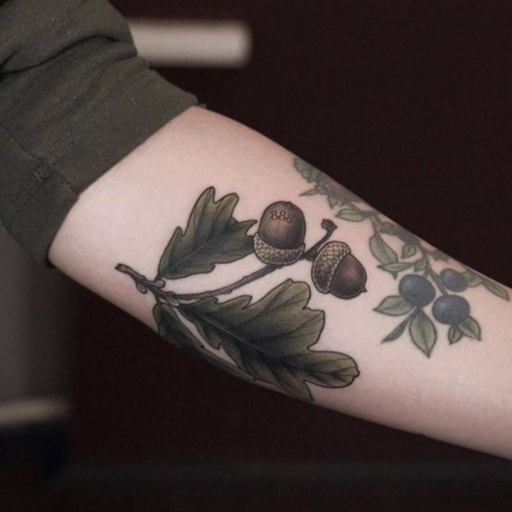 888 tattoo meaning Acorn