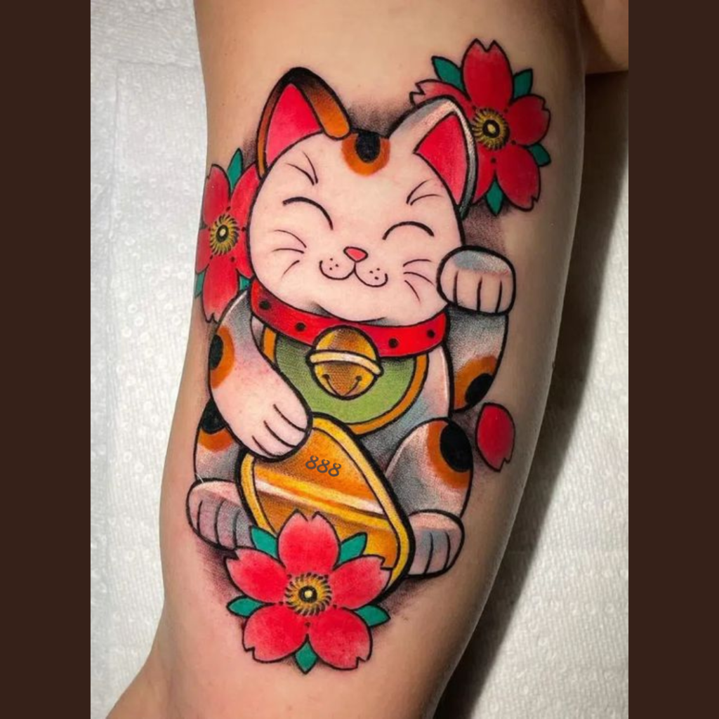 888 tattoo meaning lucky cat